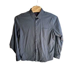 Untuckit Nylon Men Long Sleeve Shirt‎ Solid Gray Size XXL 2XL